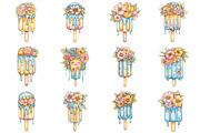Whimsical Summer Ice Cream Clipart, a Seasonal Illustration by CitraGraphics (Thumbnail 2 of 6)