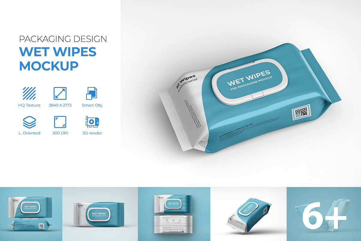 Wet Wipes Packaging Box Mockup, a Packaging Mockup by Ram Studio LLC (Photo 1 of 13)
