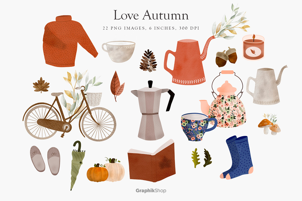 Love Autumn Collection, a Seasonal Illustration by Chus Moreno Studio (Photo 1 of 7)