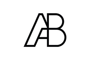Modern AB Monogram Line Logo, a Branding & Logo Template by Vectorium Studio