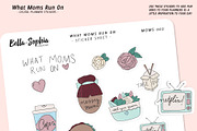 What Moms Run on Digital Sticker Set, a Stationery Template by Bella+Sophia Creative (Thumbnail 2 of 4)