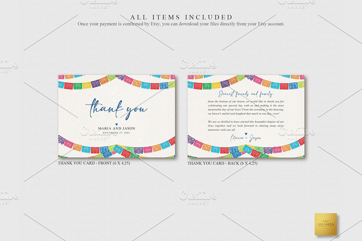 Mexican Thank You Card | CANVA, a Stationery Template by Creative Market (Photo 2 of 5)