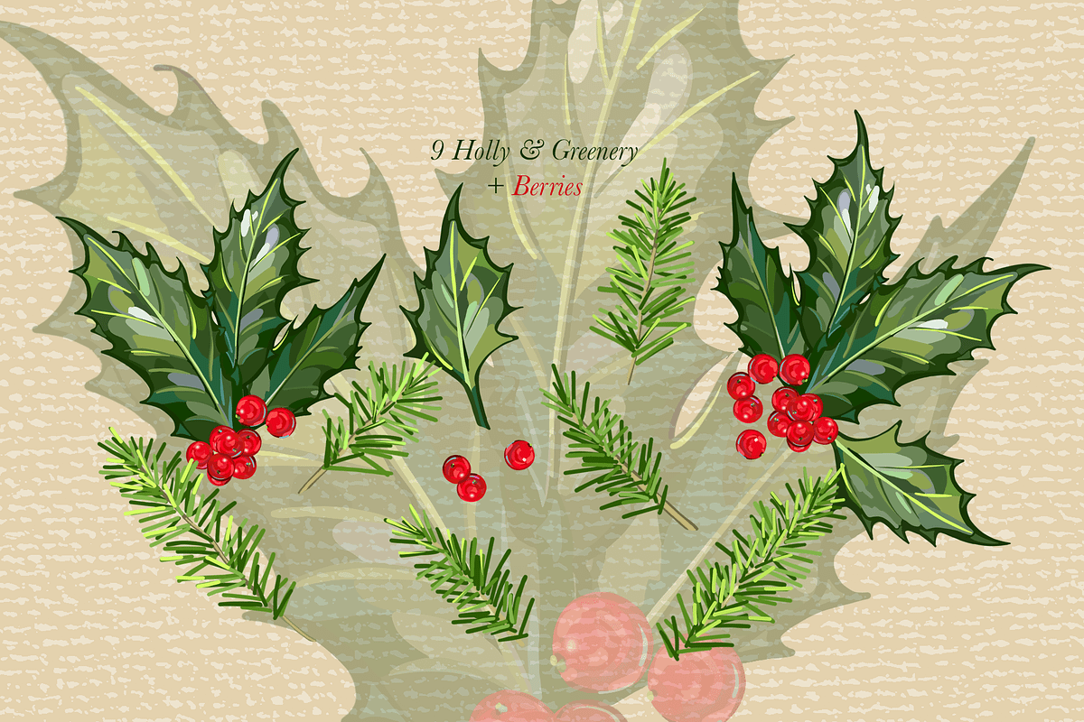Christmas Floral & Holly Kit, a Decorative Illustration by Southwind Collections (Photo 5 of 7)