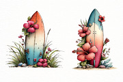 Whimsical summer surfboard clipart, an Illustration by Designworld (Thumbnail 4 of 8)