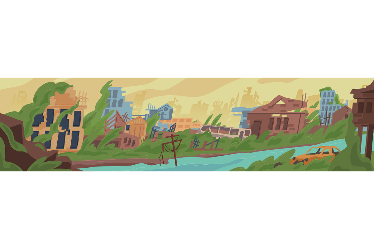 Abandoned post apocalyptic world, a Decorative Illustration by Good Studio (Photo 1 of 3)