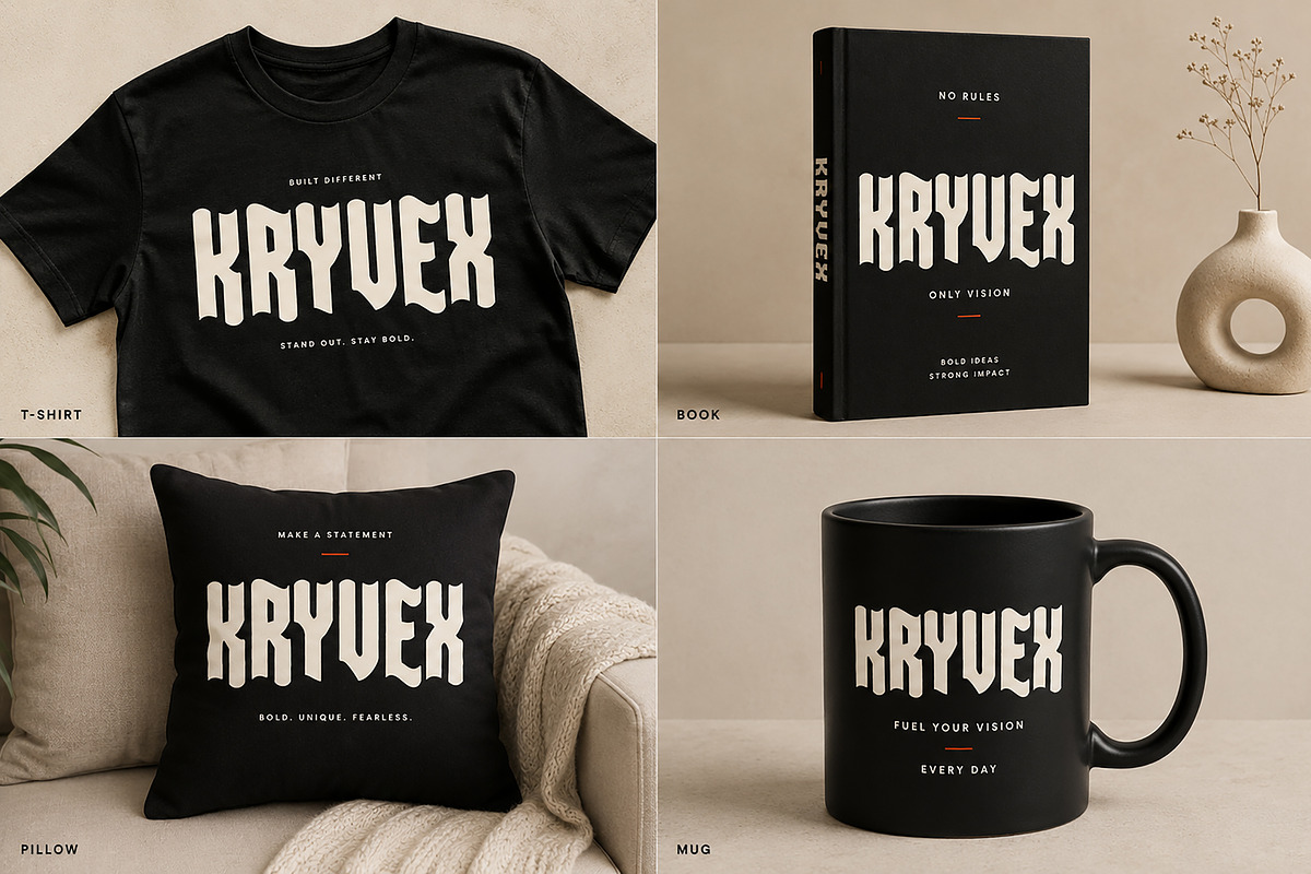 KRYVEX – Bold Gothic Display Font, a Sans Serif Font by Wow Magic (Photo 2 of 4)