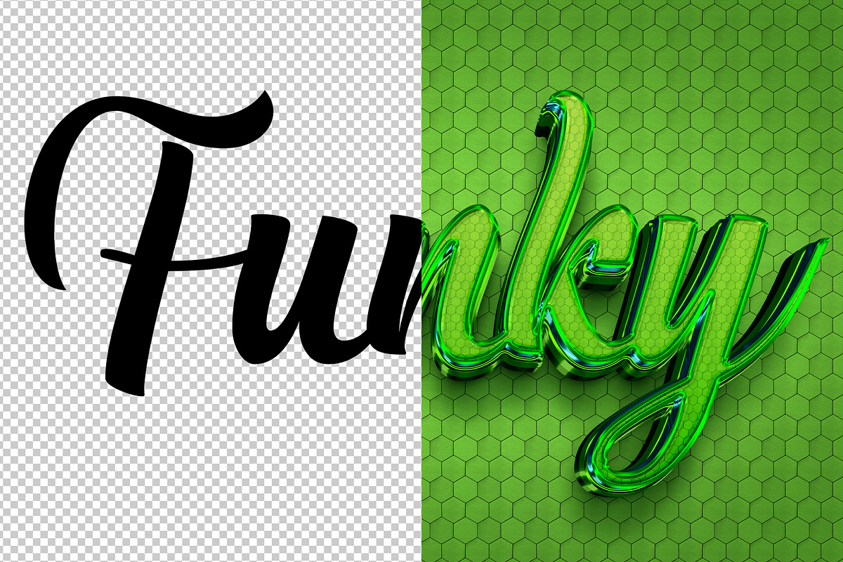 Funky 3D editable text effect, a Layer Style Add-On by Hello Muh (Photo 2 of 2)