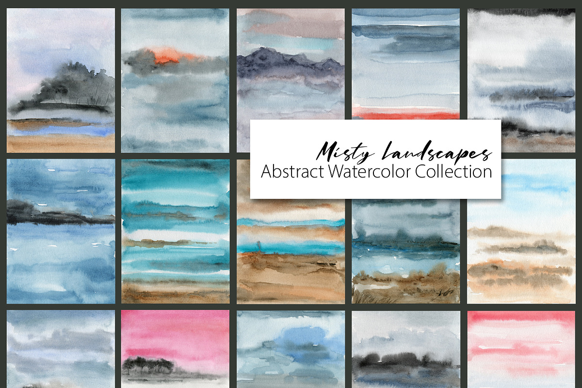 Misty Watercolor Landscapes, a Background Graphic by Marmoris.Arts (Photo 18 of 18)