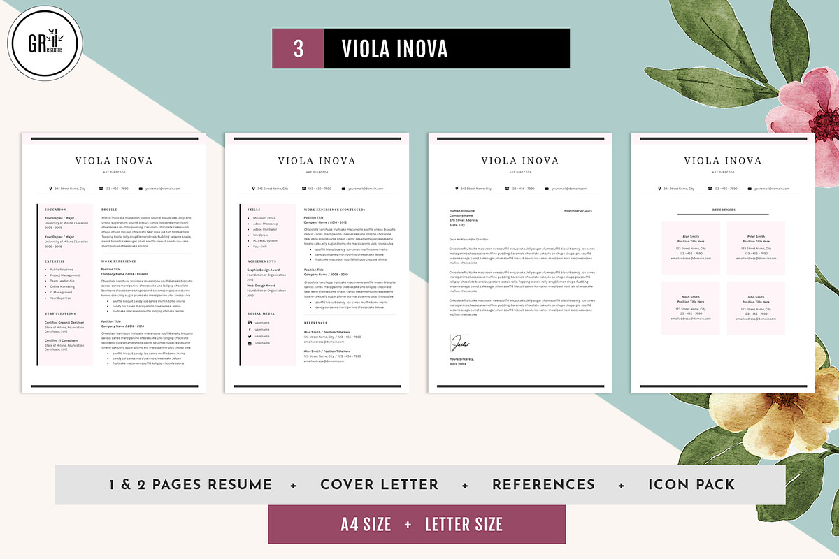 Resume Template Bundle Vol 4, a Resume Template by GResume (Photo 4 of 8)