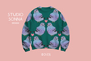 Doves green, a Pattern Graphic by StudioSonna (Thumbnail 2 of 3)