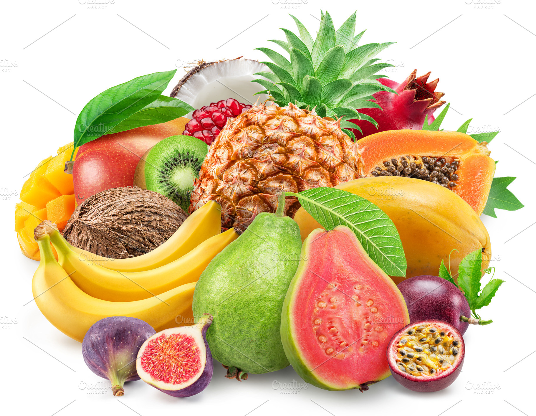 Fresh exotic tropical fruits, a Photo by Volff
