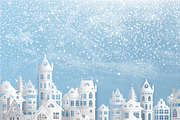 Winter village with snowy houses, a Decorative Illustration by Yayasya (Thumbnail 3 of 3)