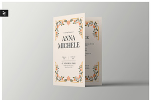 Elegant Floral Funeral Program, a Brochure Template by Neermana