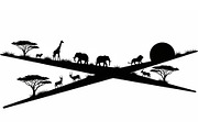 Abstract Savanna Scenery Silhouette, a Graphic by Artivon (Thumbnail 3 of 13)