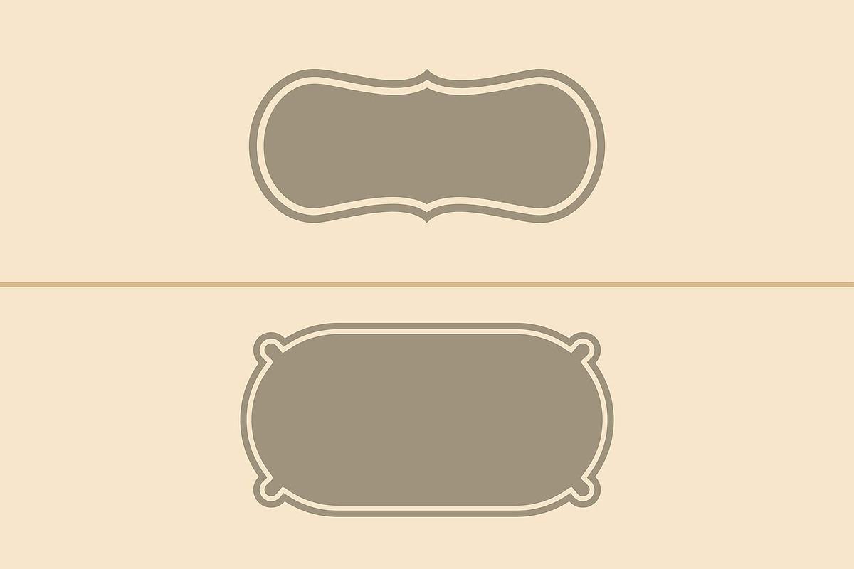 50 Vintage Label Shape Collection, a Decorative Illustration by Photoshop Action (Photo 12 of 15)