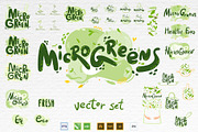 Microgreens Logo Vector Set, an Object Illustration by ElenaKovalyova (Thumbnail 14 of 16)