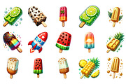 Watercolor Popsicle Clipart Summer, a Seasonal Illustration by DreamArtGraphic (Thumbnail 2 of 4)
