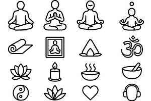 Mindfulness and wellness icons, a Sport Illustration by ZinetroN
