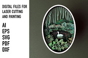 Layered Swan Forest SVG File, an Object Graphic by HelloWood (Thumbnail 4 of 4)