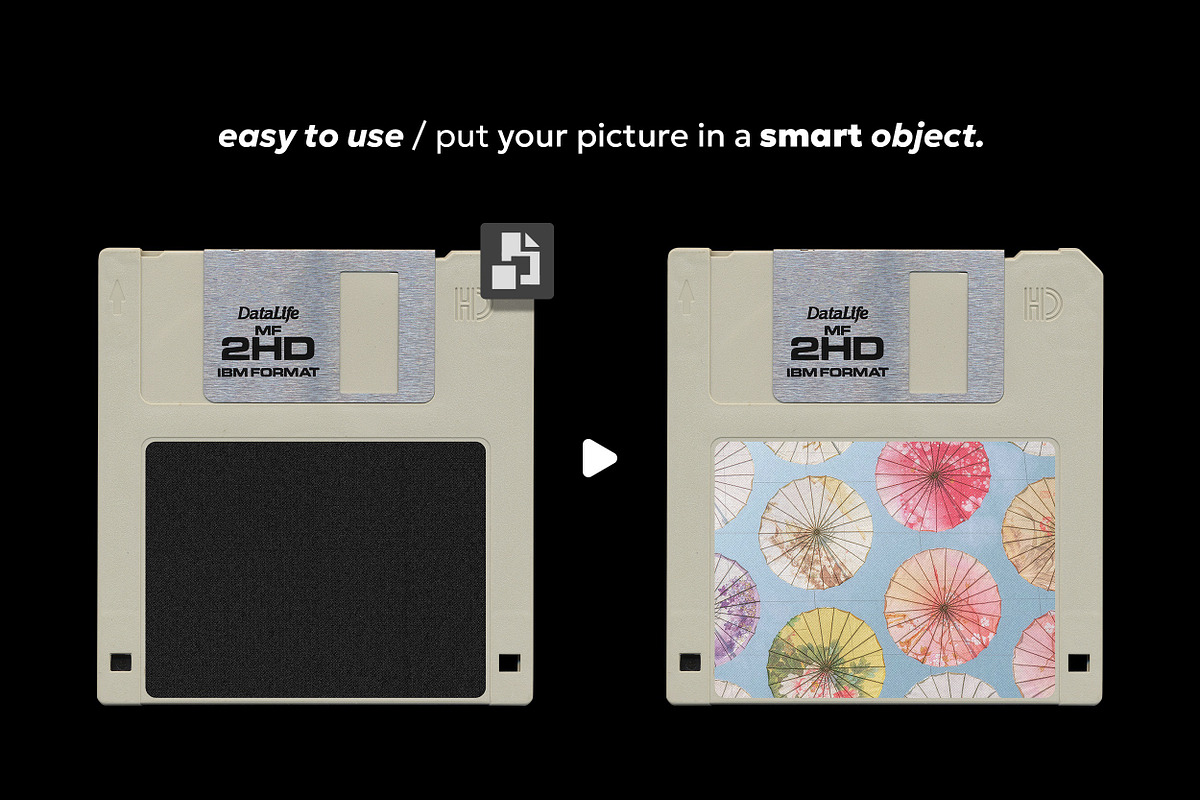 Floppy Disk Mockup, a Product Mockup by BORT GRAPHIC (Photo 6 of 8)