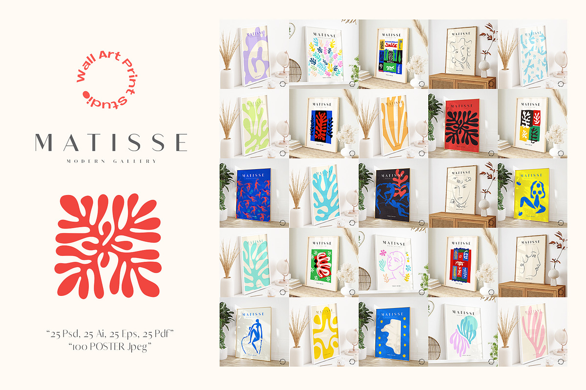 Matisse Modern Gallery 4, a Graphic by Wall Art Print Studio (Photo 2 of 21)
