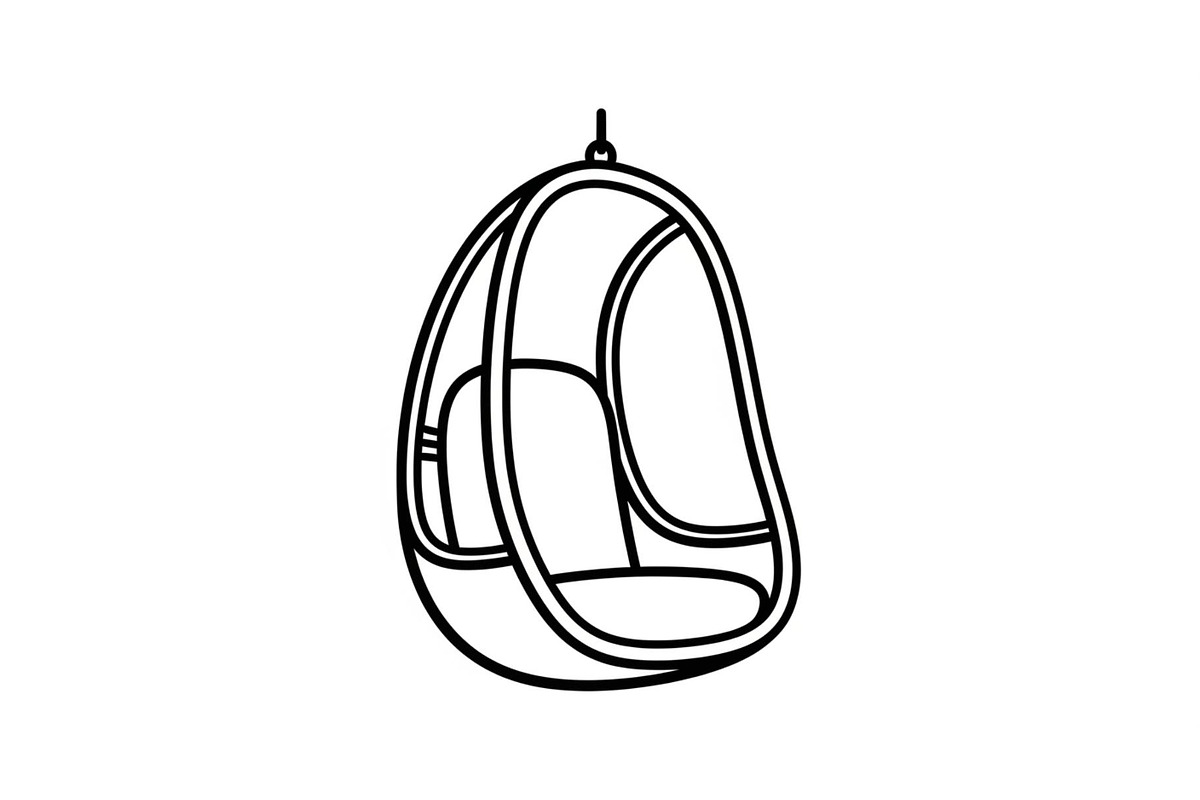 Hanging Egg Chair Silhouette Bundle, an Illustration by Designer_Momina (Photo 15 of 51)