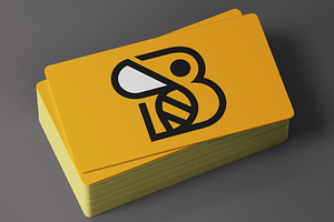 Geometric line art letter B bee logo, an Object Illustration by PushLogo