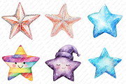Cute Colorful Watercolor Stars png, an Illustration by Watercolor design (Thumbnail 4 of 12)
