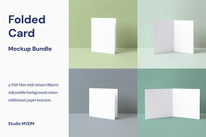 Folded Greeting Card Mockup Bundle