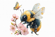 Whimsical Spring Bee Clipart, an Illustration by Libby Wishes (Thumbnail 4 of 6)