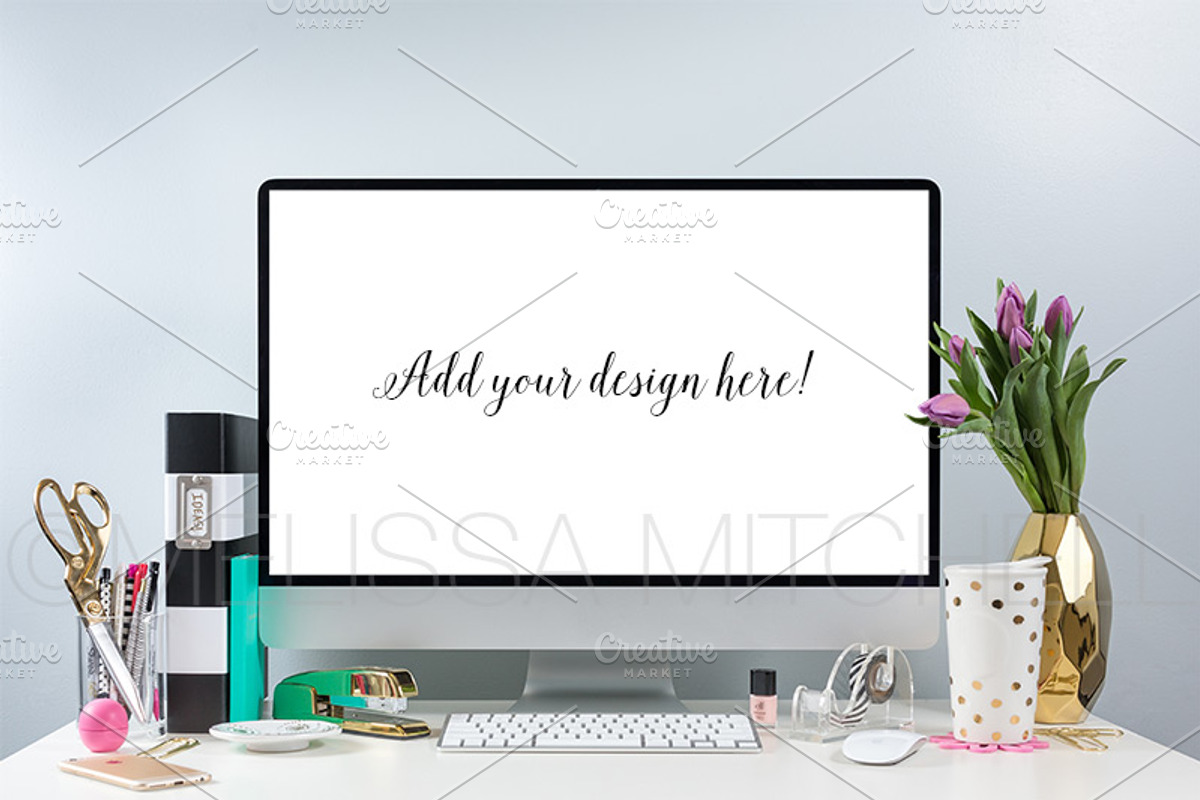 Simple & Chic Style iMac Mockup #02, an iPhone Mockup by MMStyledStock
