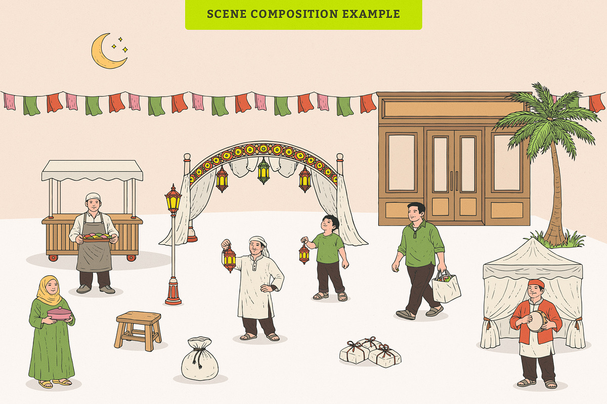 Ramadan Night Bazaar Illustration, an Illustration by MEANDSTUDIO (Photo 2 of 5)
