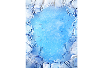 3D Freezing Ice Cube Background