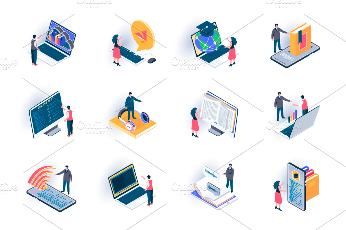 Unique Isometric Icons Pack, an Outline Icon by alexdndz (Photo 8 of 21)