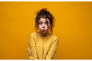 Woman making a fish face, expressing, a Person Photo by volodymyrshtun13795