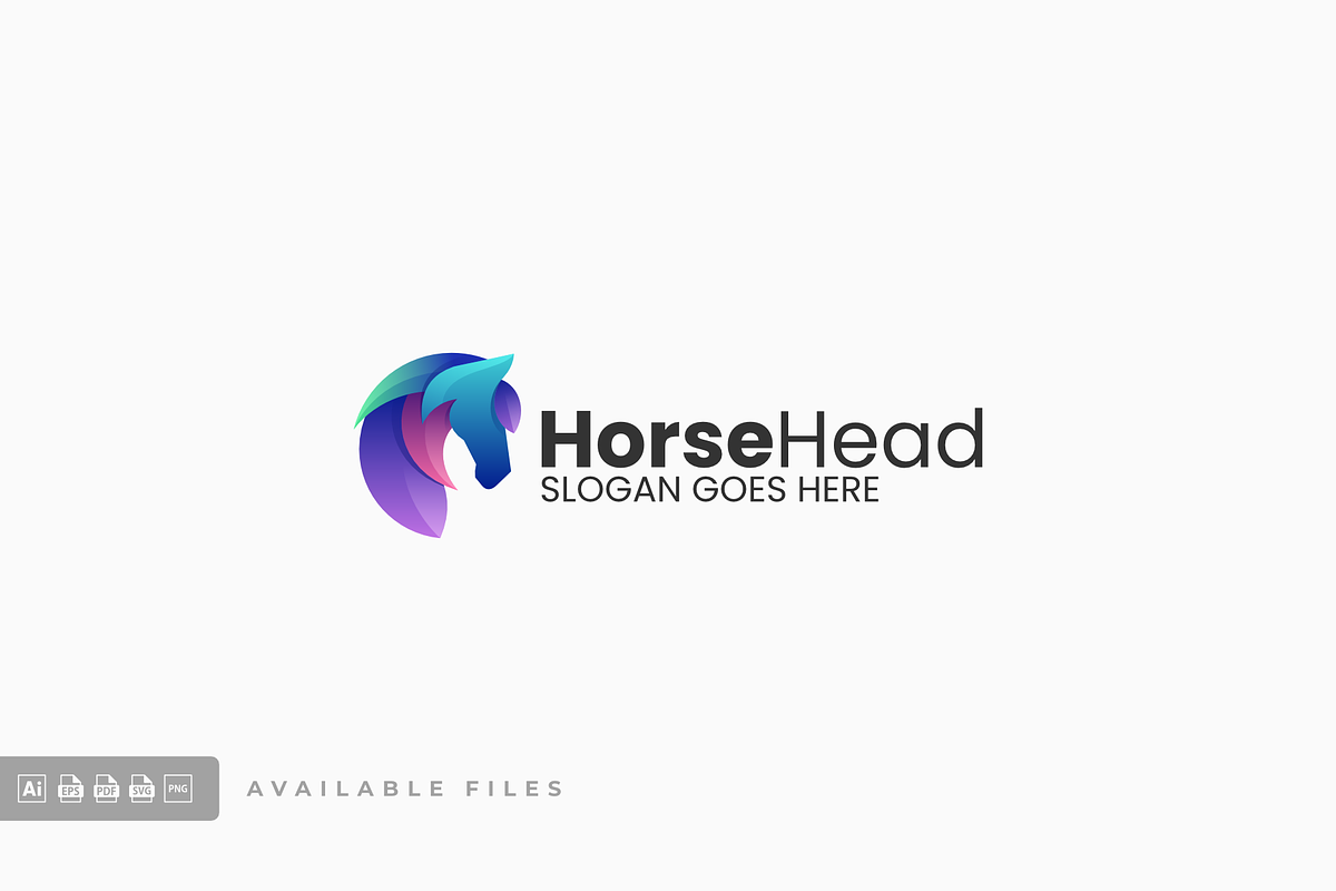 Horse Head Gradient Colorful Logo, a Branding & Logo Template by ivan_artnivora