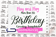Birthday greeting templates, a Branding & Logo Template by BearyType Studio (Thumbnail 1 of 12)