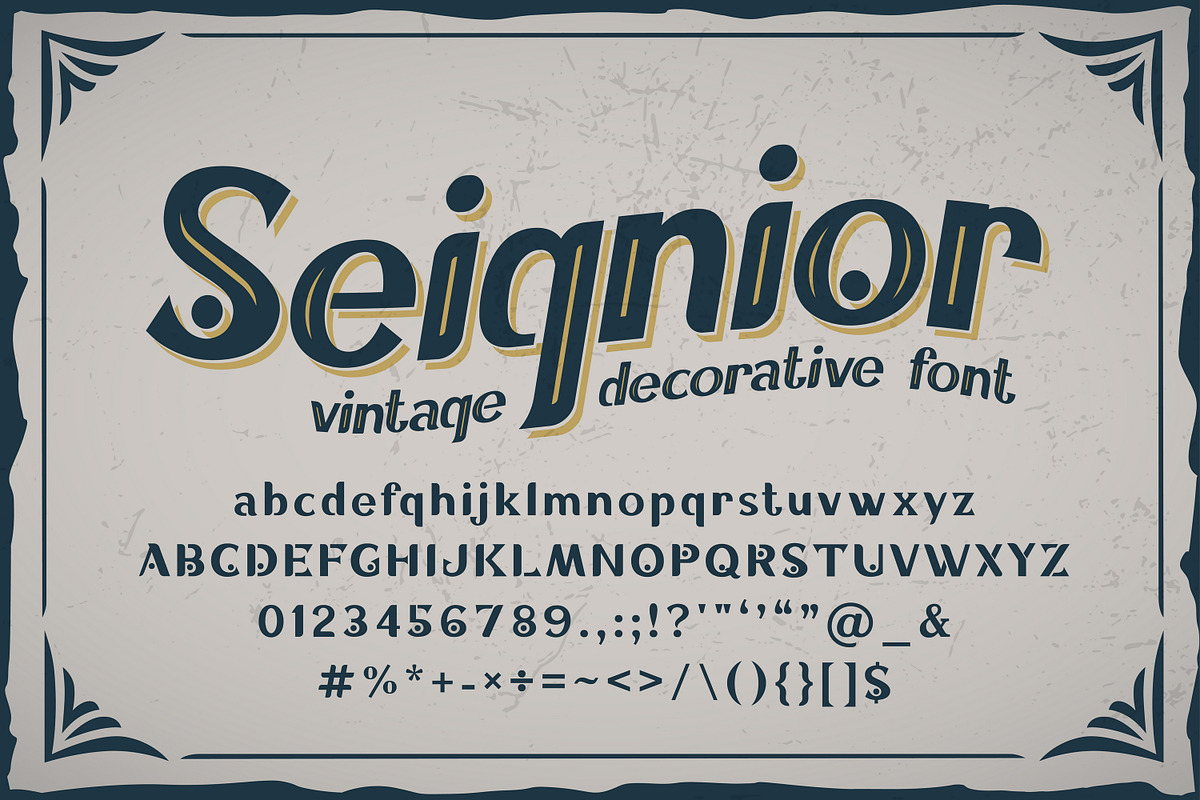 Seignior - vintage font, a Slab Serif Font by Fractal fonts & graphics (Photo 1 of 7)