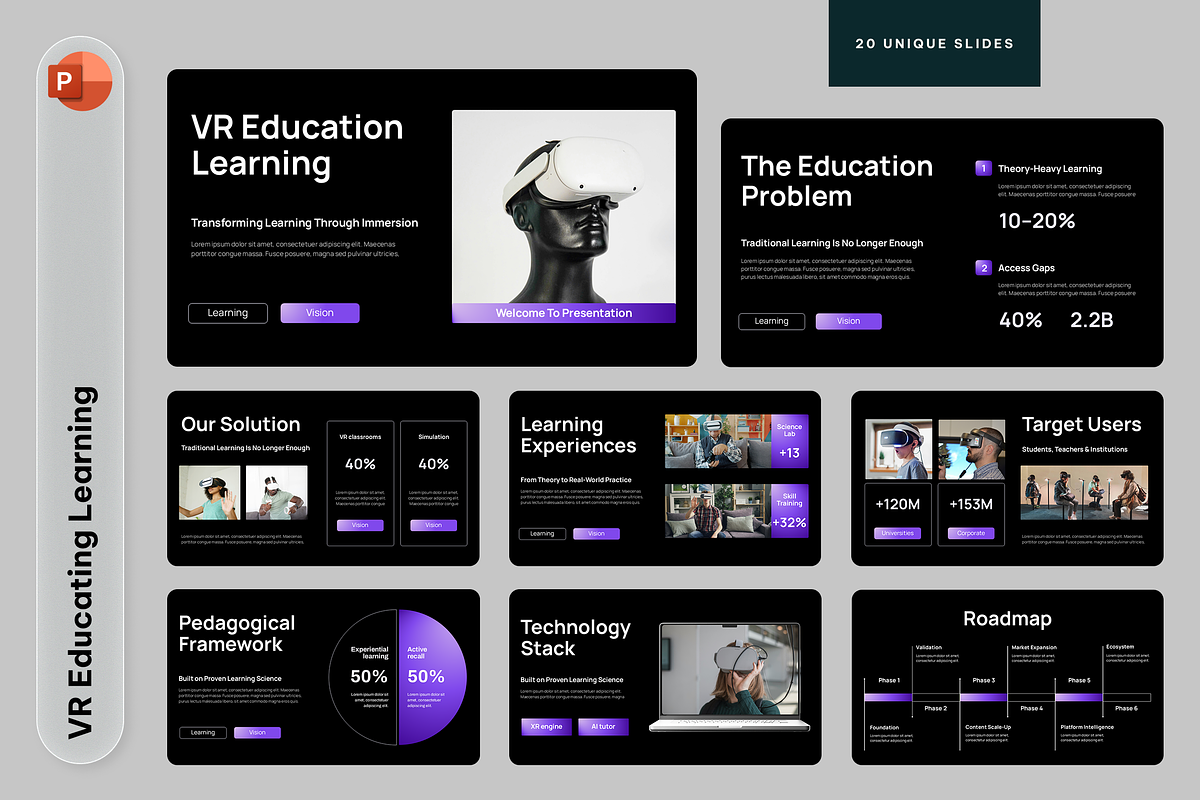 VR Education Learning Powerpoint, a Presentation Template by Sixtemp (Photo 1 of 3)