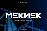 Meknek – Modern Technology Display, a Sans Serif Font by Vroz Studio (Thumbnail 1 of 8)
