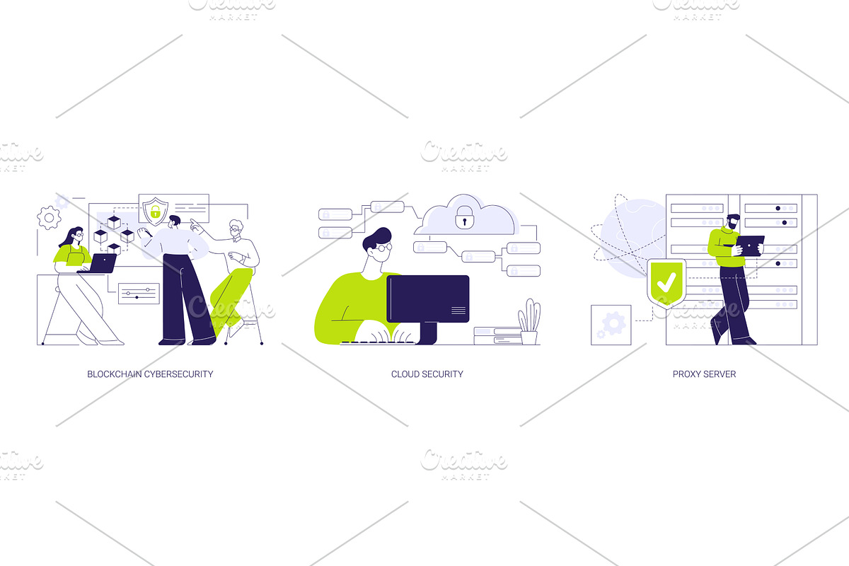 Data safety isolated cartoon vector, a Technology Illustration by Visual Generation