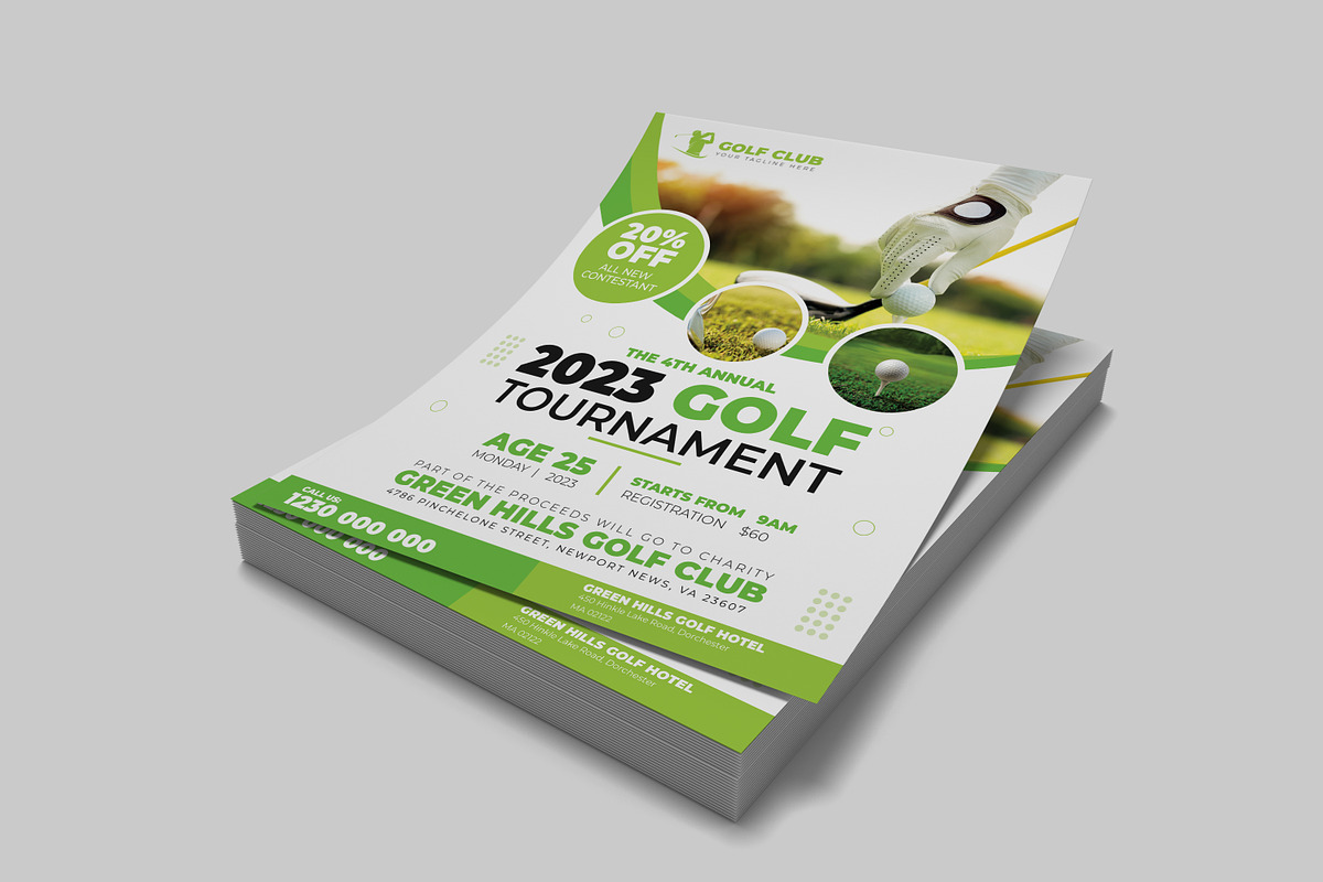 Golf Tournament Flyer Template, a Flyer Template by Designscozy (Photo 3 of 5)