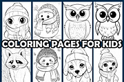 Unique Snow Coloring Pages For Kids, an Animal Illustration by maggiesar (Thumbnail 3 of 4)