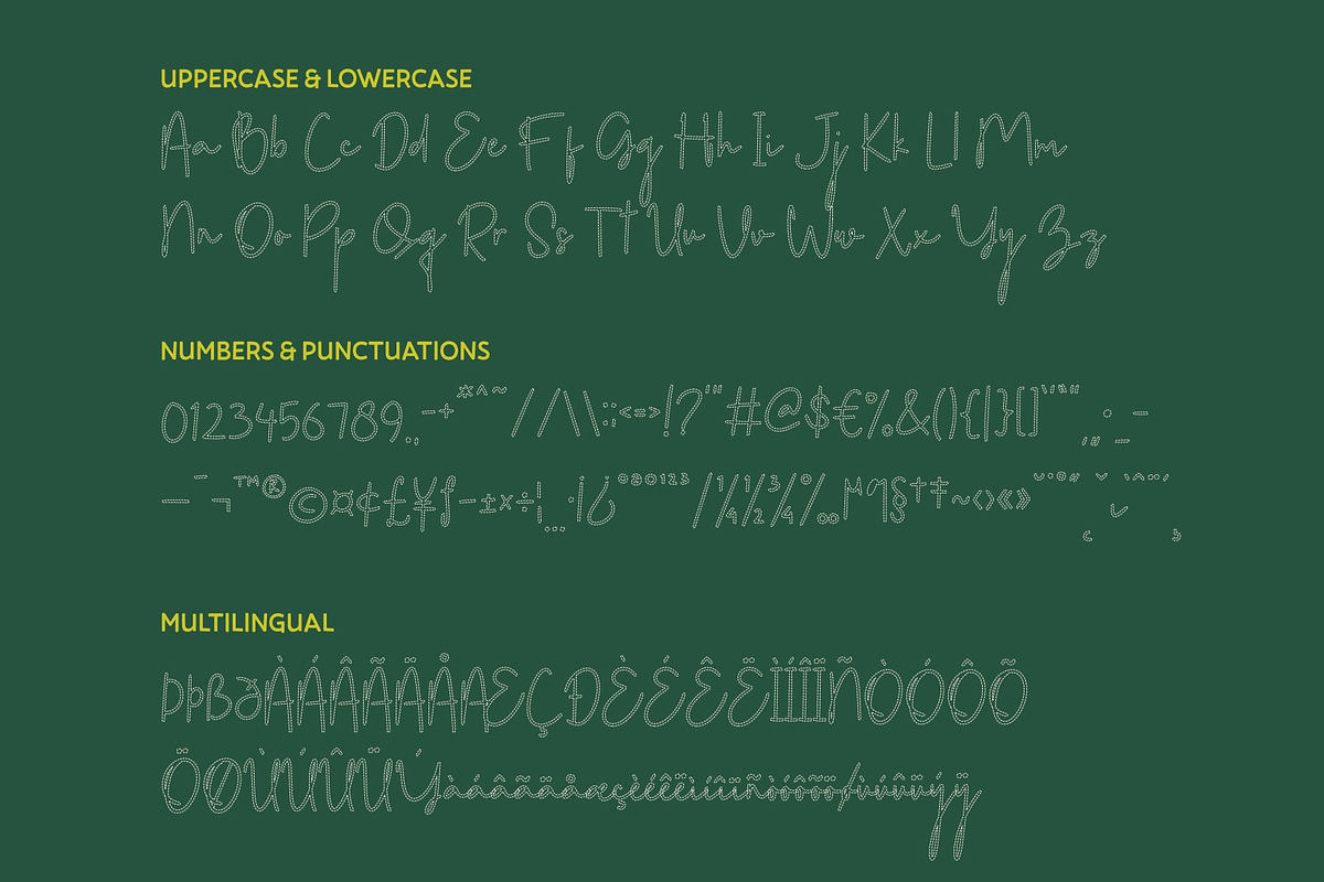 CS Galysia Dashed, a Script Font by Craft Supply Co. (Photo 8 of 8)