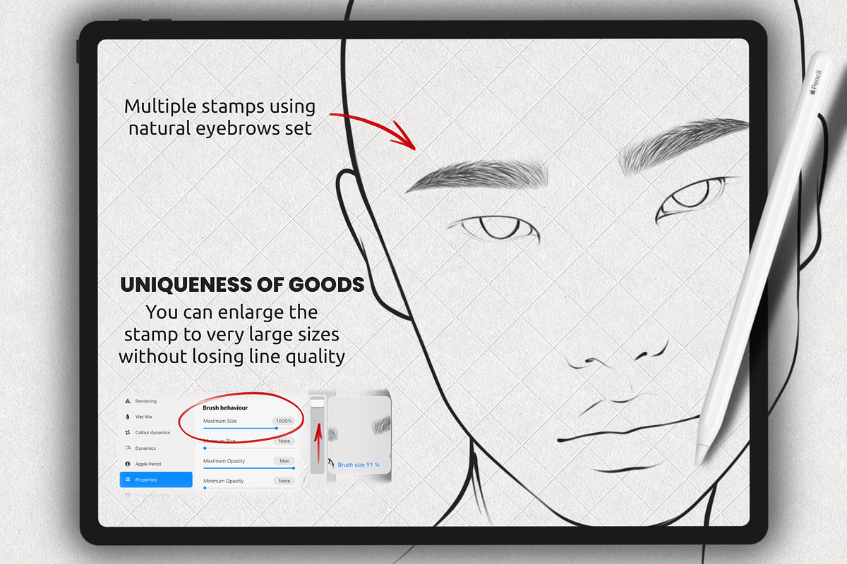 Asian Women Face Stamps Procreate, a Brush Add-On by Procreate Market (Photo 2 of 4)