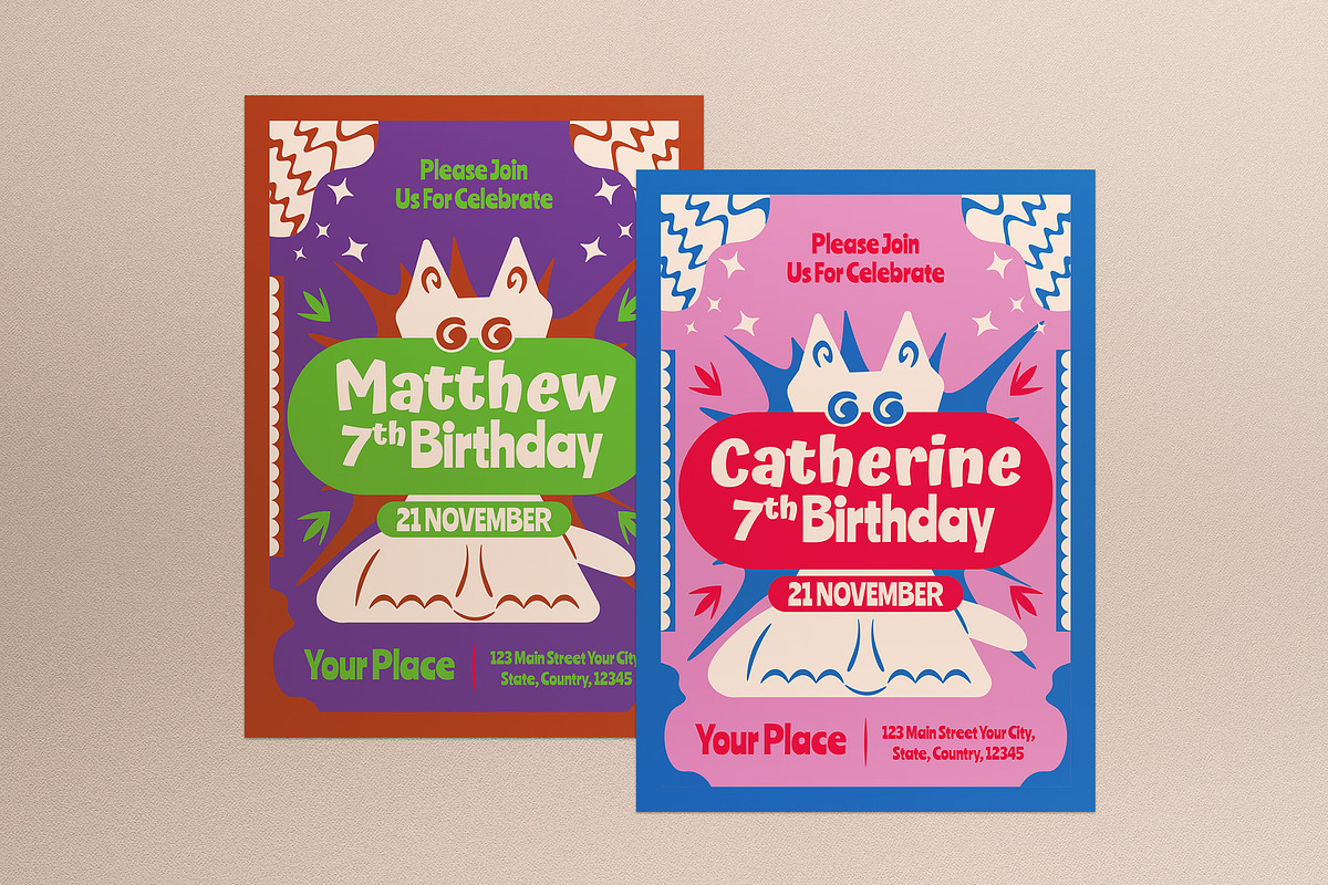 Boy And Girl Birthday Invitation