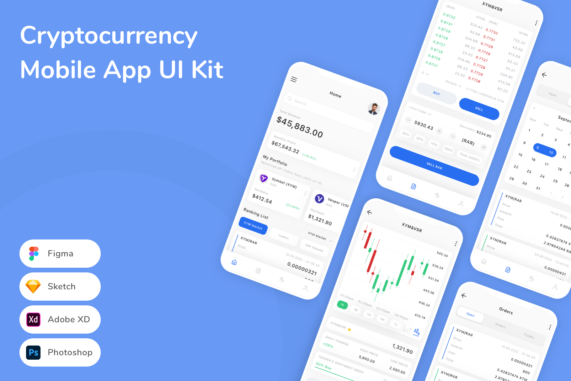 Cryptocurrency Mobile App UI Kit, an UI Kit Template by Betush