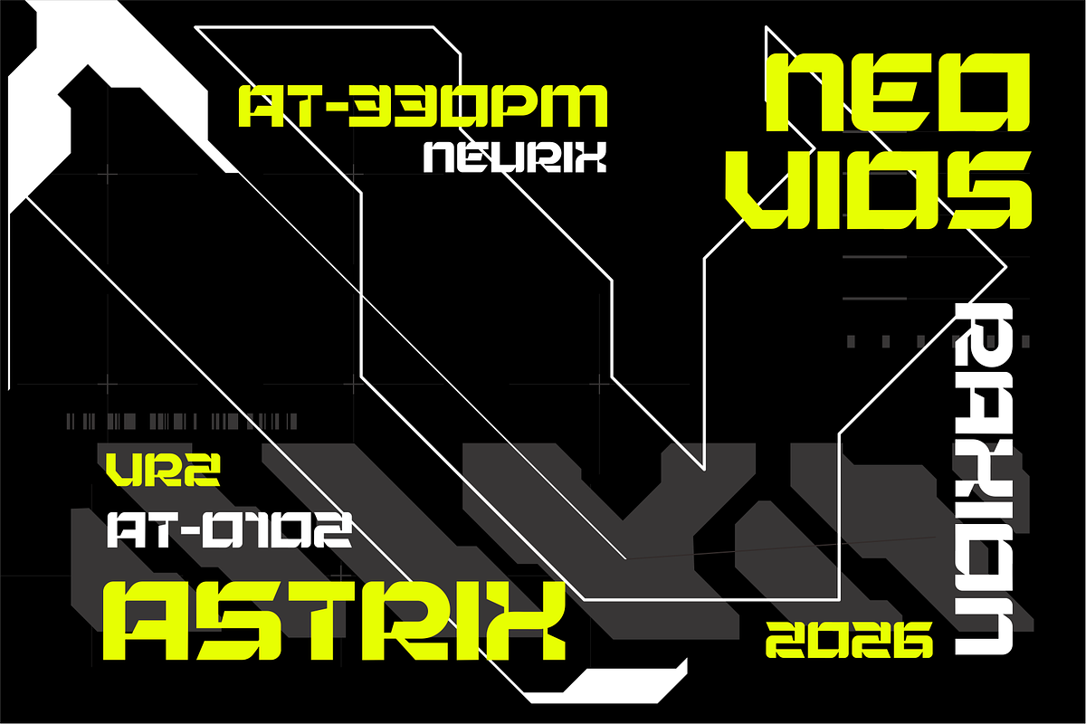 Astrix – Futuristic Display Typeface, a Sans Serif Font by Vroz Studio (Photo 5 of 7)