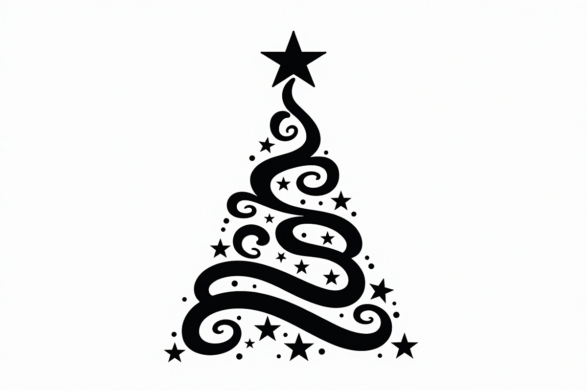 Elegant Christmas Tree Silhouette Se, an Illustration by balal (Photo 19 of 21)