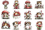 Whimsical Spring Cats Clipart, an Illustration by Dream Creation (Thumbnail 2 of 6)